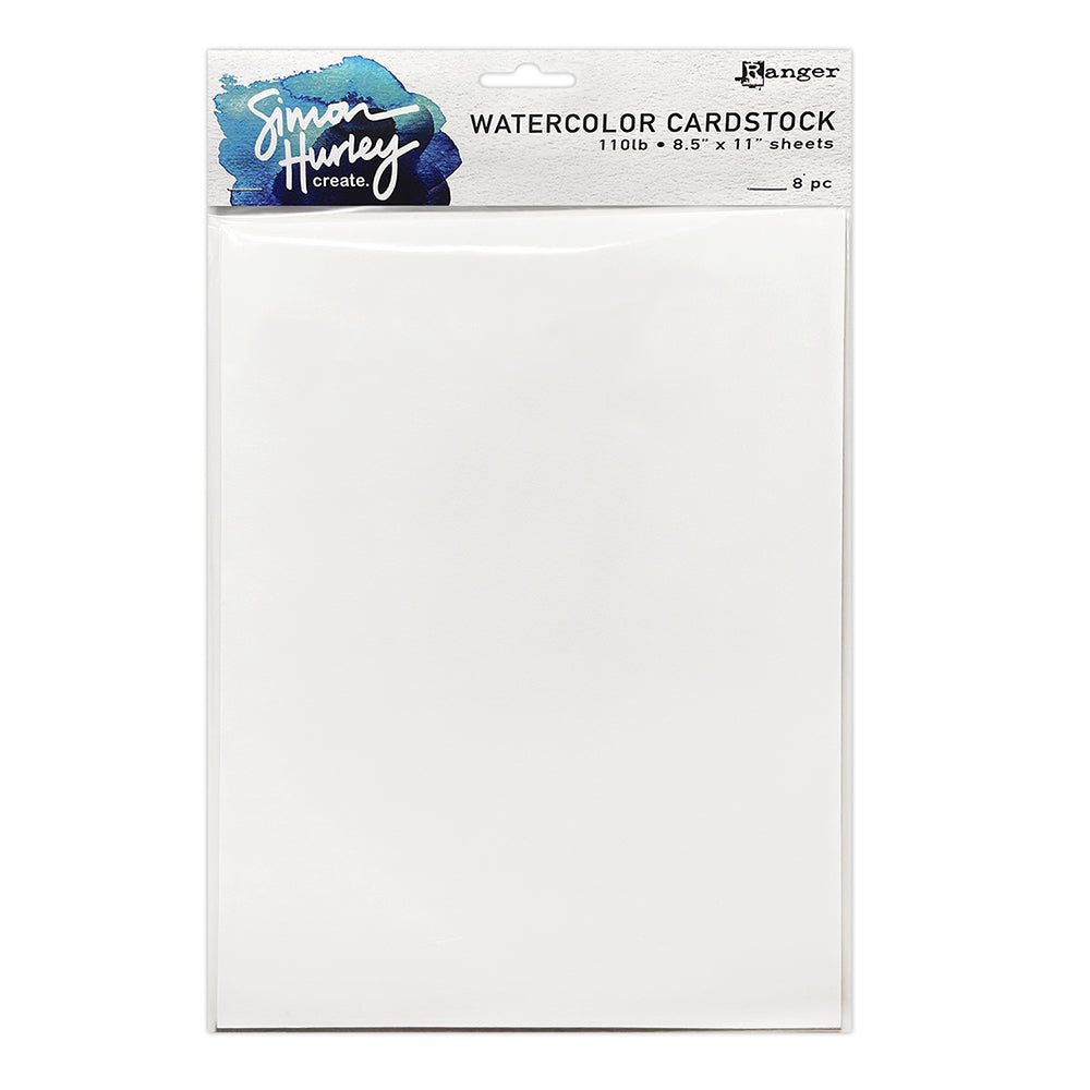 Ranger Simon Hurley create. Smooth Watercolor Cardstock (8 Pack)