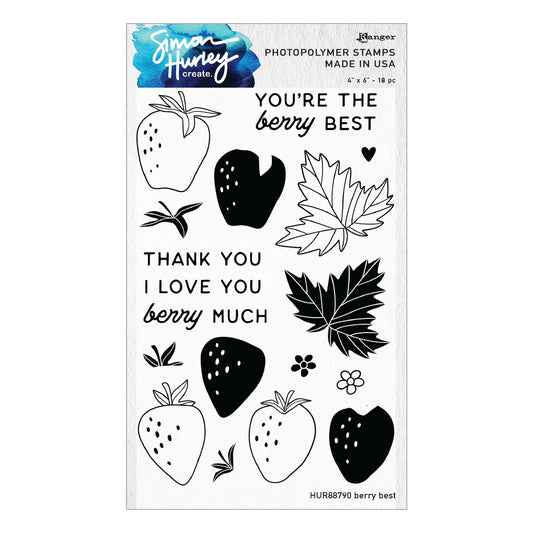 Ranger Simon Hurley create. Photopolymer Stamps (4" x 6") - Berry Best