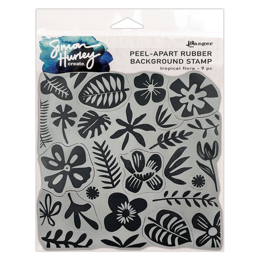 Ranger Simon Hurley create. Background Stamp (6" x 6") - Tropical Flora (peel apart)