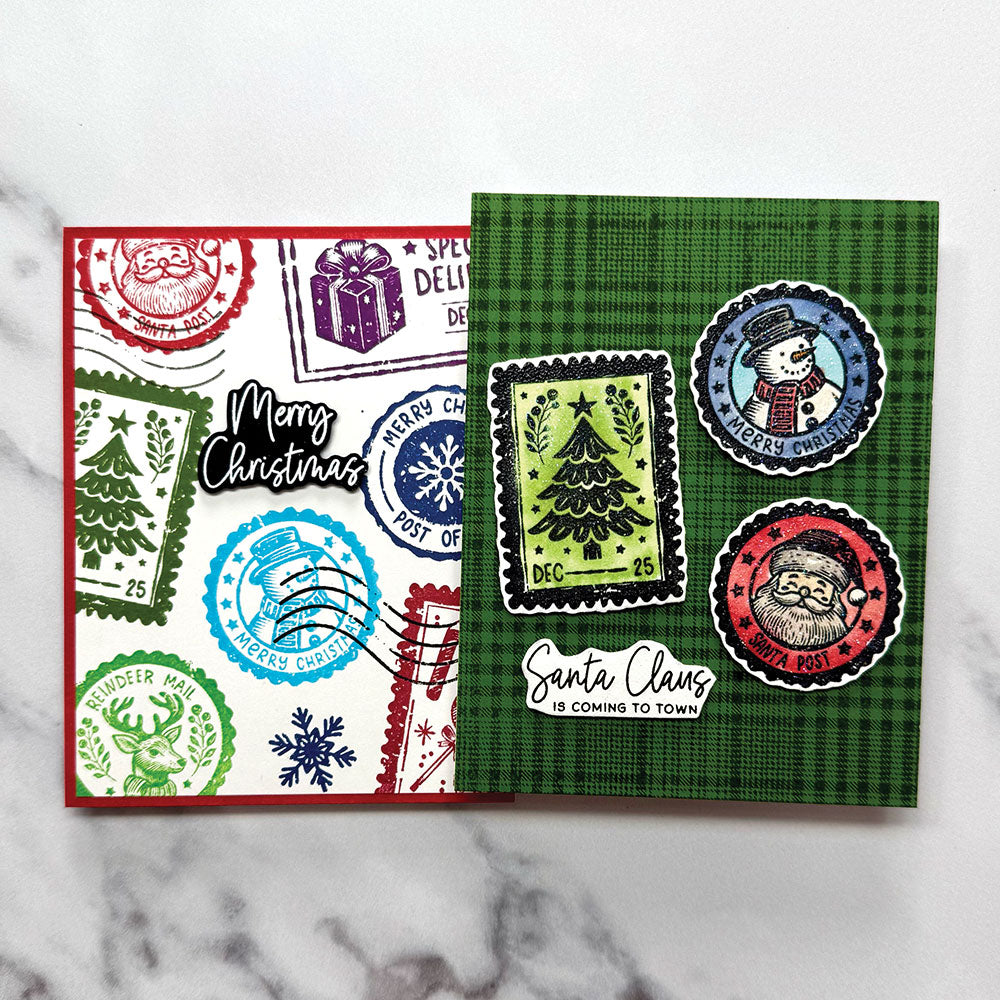 Ranger Simon Hurley create. Cling Mount Stamp 6x6" - Christmas Postage