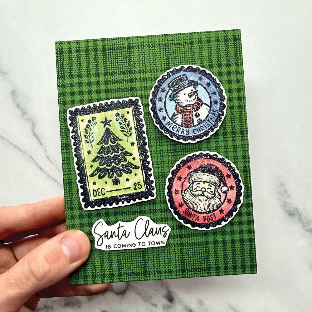 Ranger Simon Hurley create. Background Stamp 6x6" - Tartan Plaid