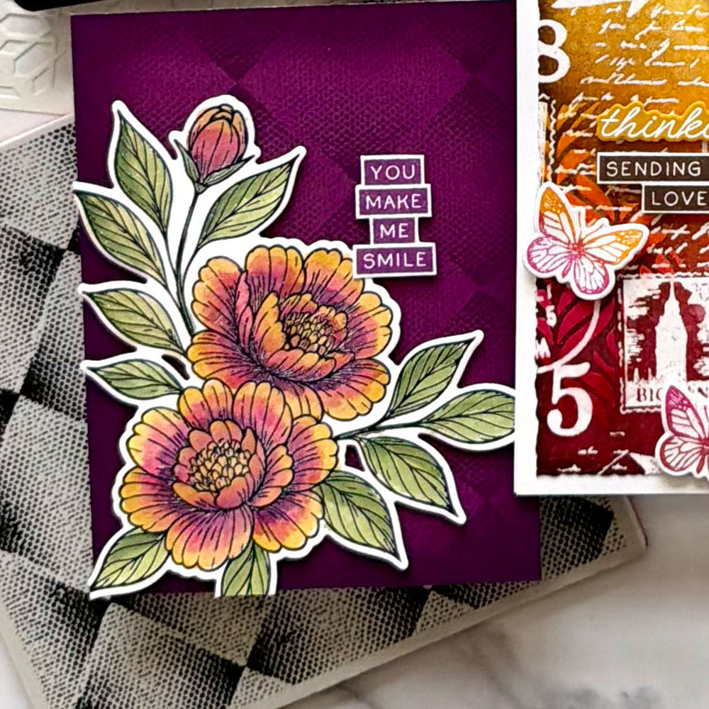 Ranger Simon Hurley create. Background Stamp (6" x 6") Faded Diamonds