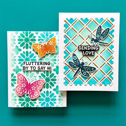 Ranger Simon Hurley create. Photopolymer Stamps (6" x 9") Blooming Butterflies