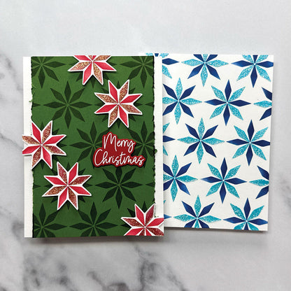 Ranger Simon Hurley create. Layering Stencils Bundle - Festive Poinsettias, Sparkling Stars & Spiral Star