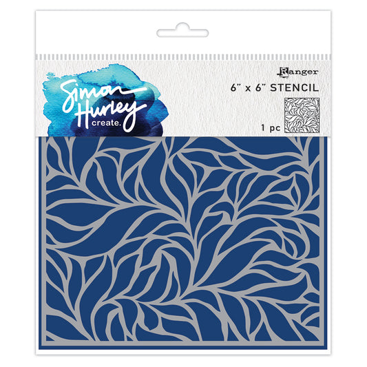 Ranger Simon Hurley create. 6x6" Stencil - Lush Leaves