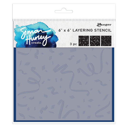 Ranger Simon Hurley create. Stencils - Cue The Confetti (3 pieces)