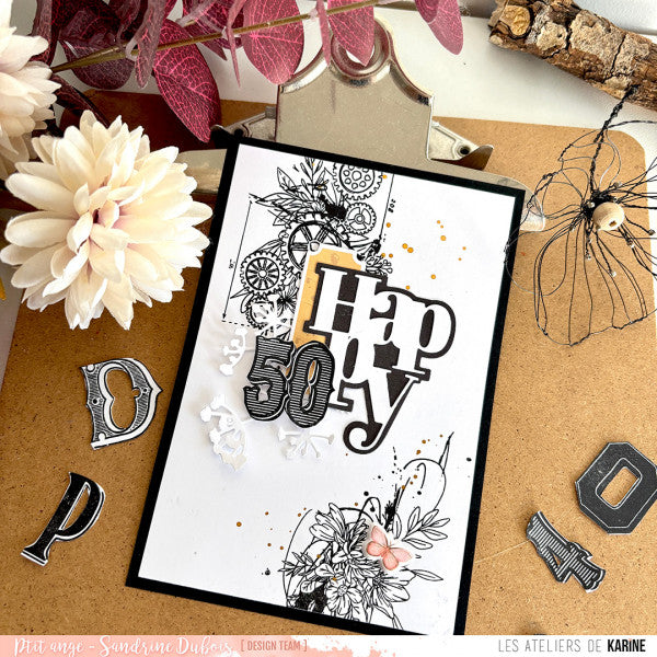 Les Ateliers De Karine Vintage Journal - A4 Clear Stamp Set - So Vintage