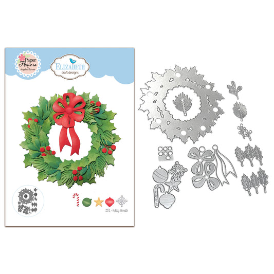 Elizabeth Craft Designs Festive Holly - Die Holiday Wreath