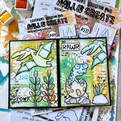 #522 - A6 Clear Stamp Set - Dinos