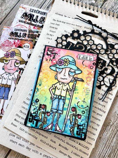 TP-738 - A7 Clear Stamp Set - Gardener Dee