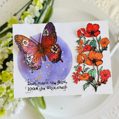 #1171 - A7 Stamp Set - Floral Flyer