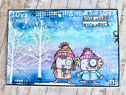 #946 - A7 Stamp Set - The Winter Girls