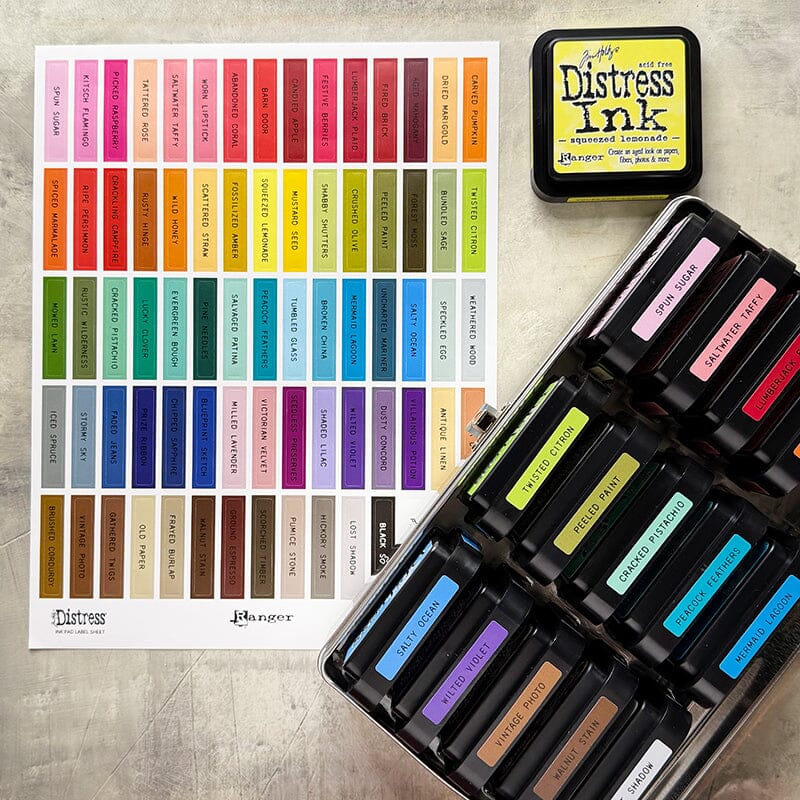 Ranger Tim Holtz Distress® Ink Pad Label Sheet- Black Printing