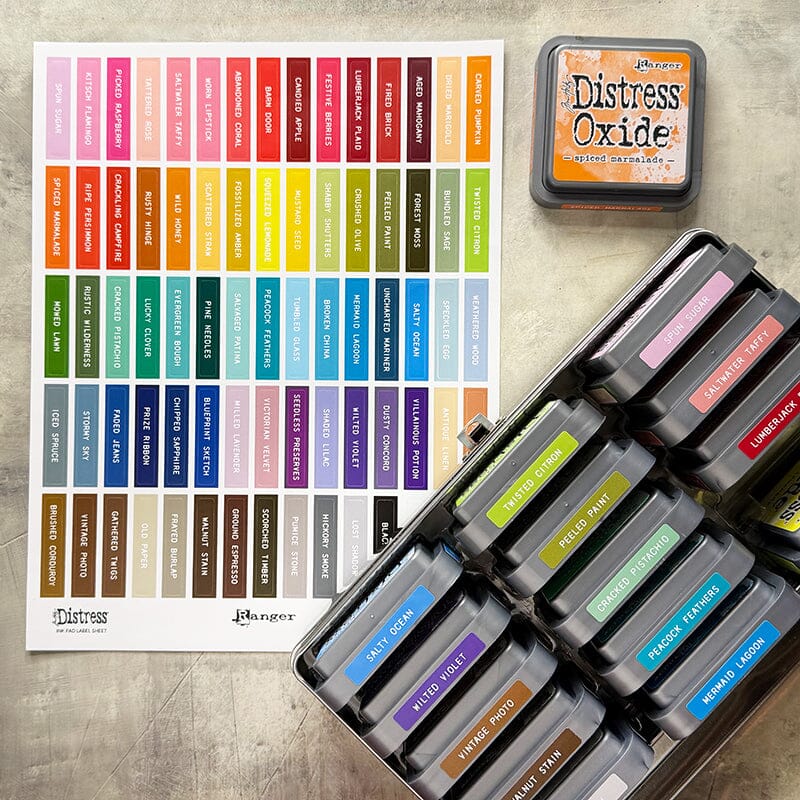 Ranger Tim Holtz Distress® Ink Pad Label Sheet- White Printing