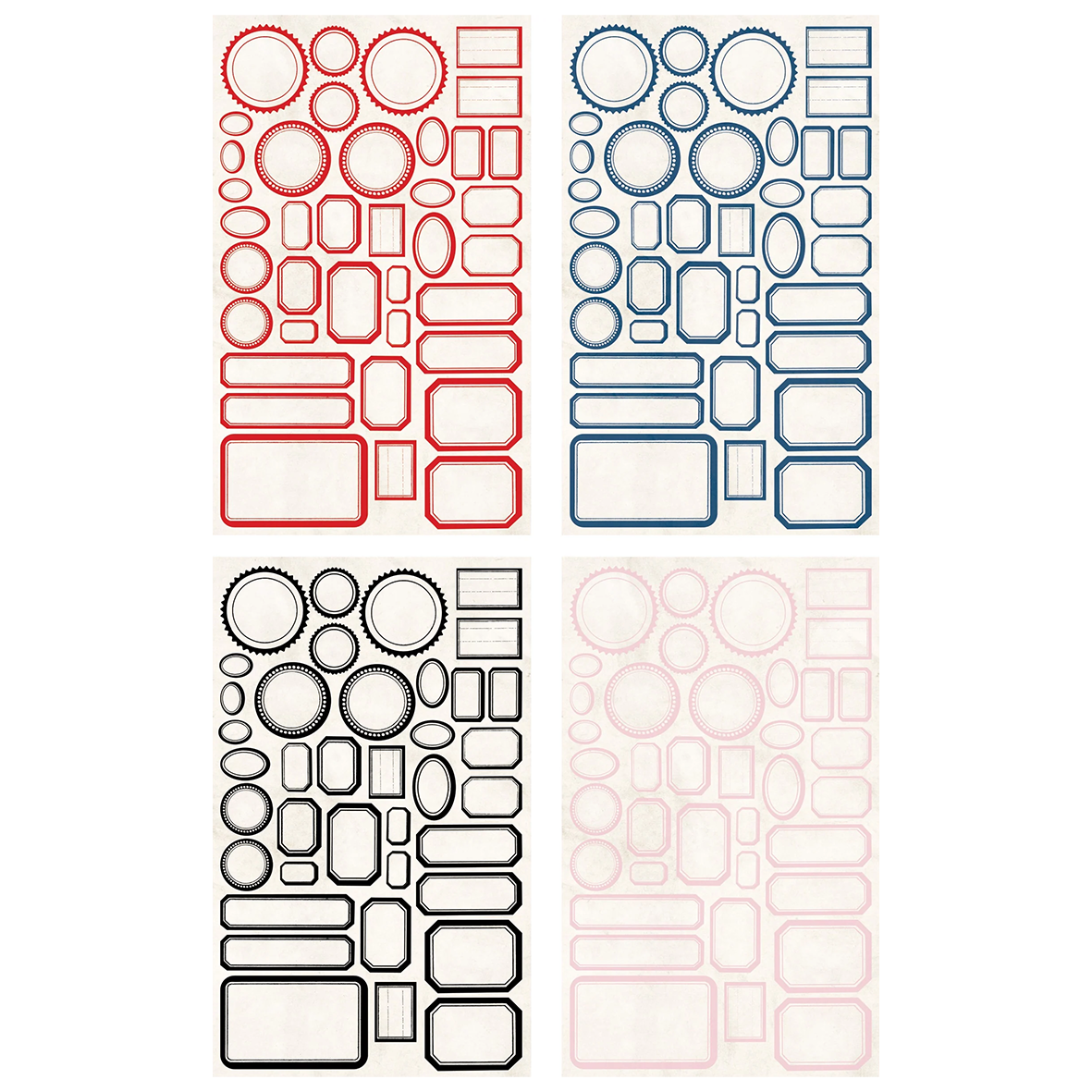 Idea-ology Tim Holtz Classic Label Stickers 152 Pcs - Red/White