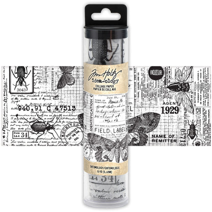 Idea-ology Tim Holtz Collage Paper 6"X6yds - Entomology