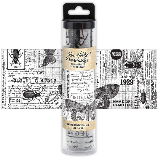 Idea-ology Tim Holtz Collage Paper 6"X6yds - Entomology