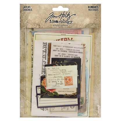 Idea-ology Tim Holtz Layers Remnants 33 Pcs - Paper