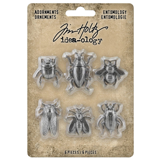 Idea-ology Tim Holtz Metal Adornments 5 Pcs - Entomology