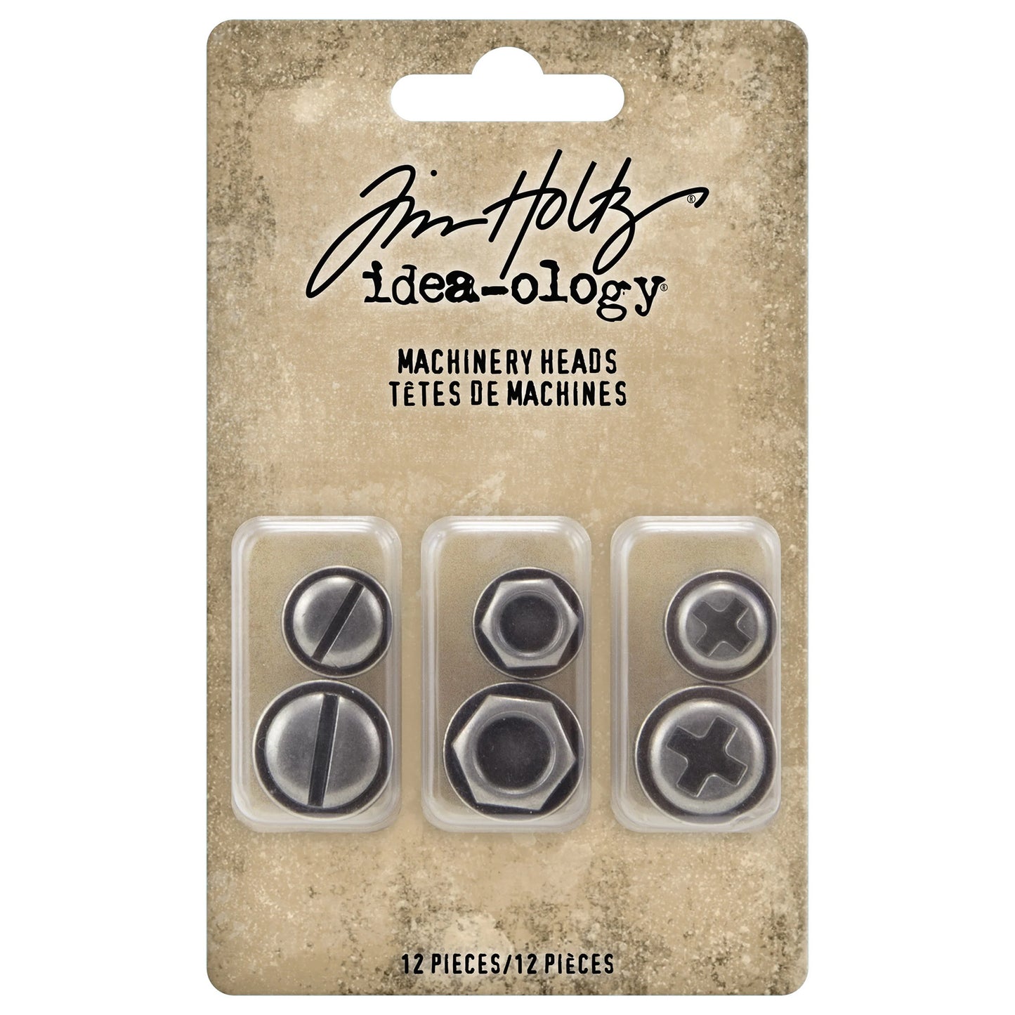 Idea-ology Tim Holtz Metal Adornments 6 Pcs - Machinery Heads