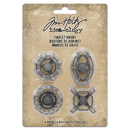 Idea-ology Tim Holtz Metal Faucet Knobs - 4 Pcs