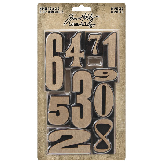 Idea-ology Tim Holtz Number Blocks - 10 Pcs