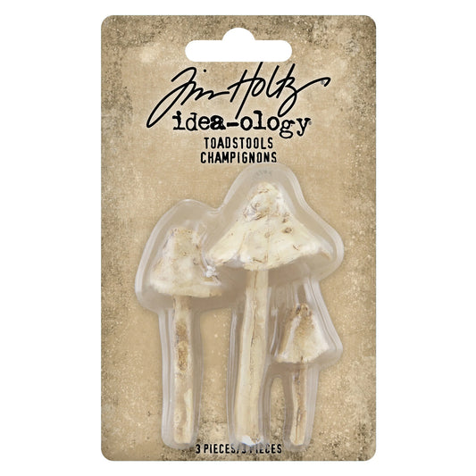 Idea-ology Tim Holtz Resin Toadstools 3 Pcs - 1.25" To 2.5"