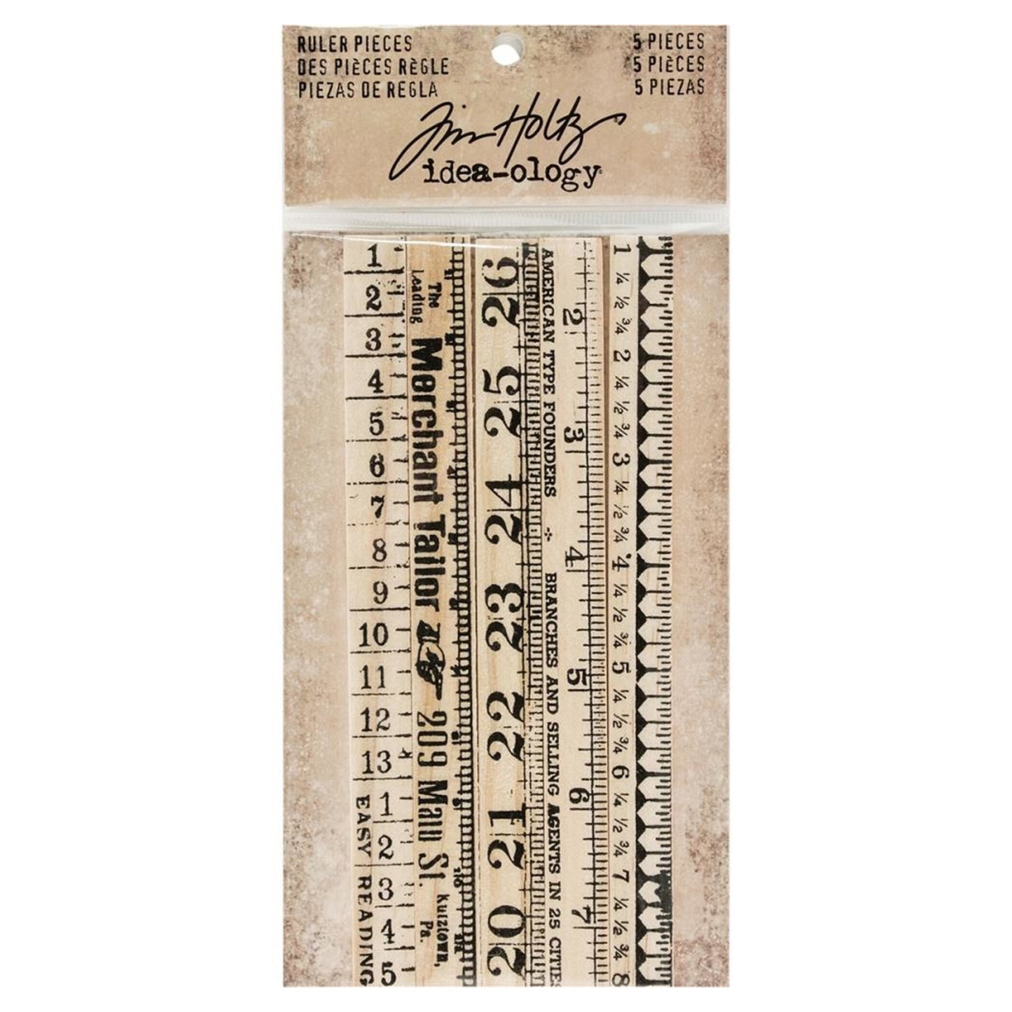 Idea-ology Tim Holtz Ruler Pieces (5pcs)