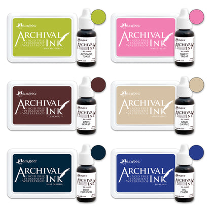 Ranger Archival Ink Pad + Re-inker 2026 New Colours Complete Bundle