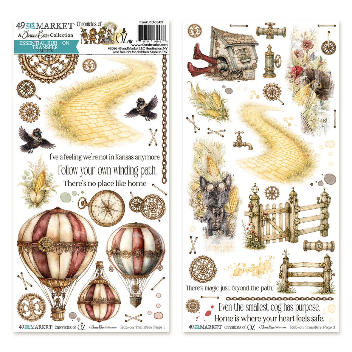 49 And Market Chronicles of Oz 6 x12 Essential Rub-on Transfer Set