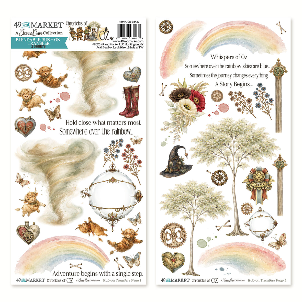 49 And Market Chronicles of Oz 6 x12 Blendable Rub-on Transfer Set