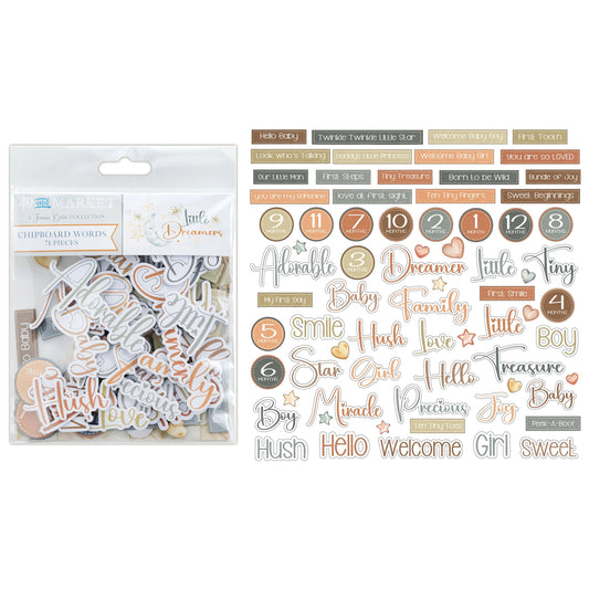 49 and Market Little Dreamer Chipboard Words