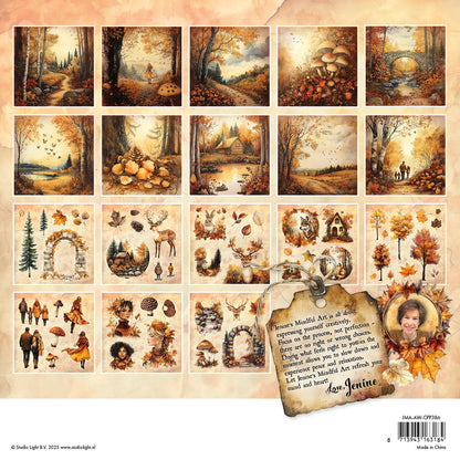 Studio Light Jenine's Mindful Art - Autumn In The Woods - Collage Paper Pad Backgrounds & Elements