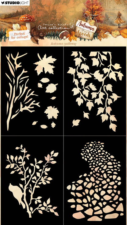 Studio Light Jenine's Mindful Art - Autumn In The Woods - Mask Set Autumn Pathway