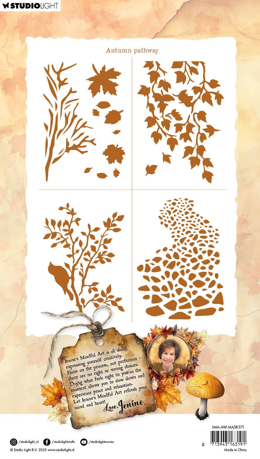 Studio Light Jenine's Mindful Art - Autumn In The Woods - Mask Set Autumn Pathway