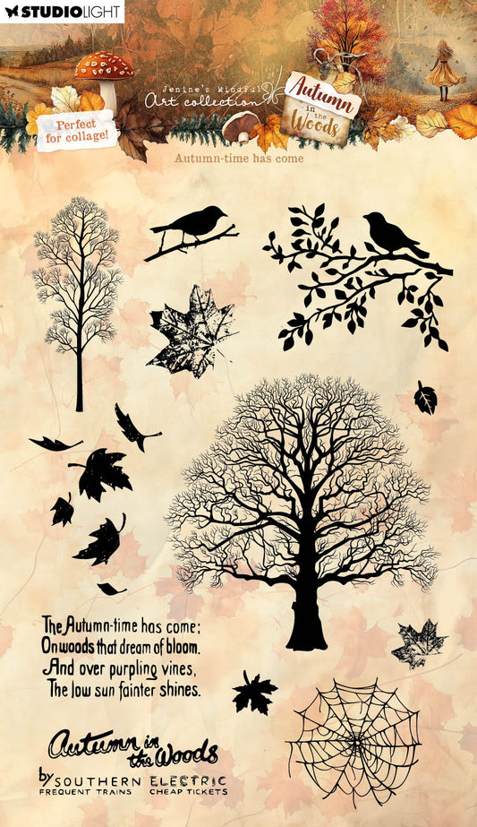 Studio Light Jenine's Mindful Art - Autumn In The Woods - Clear Stamps Autumn Time Has Come