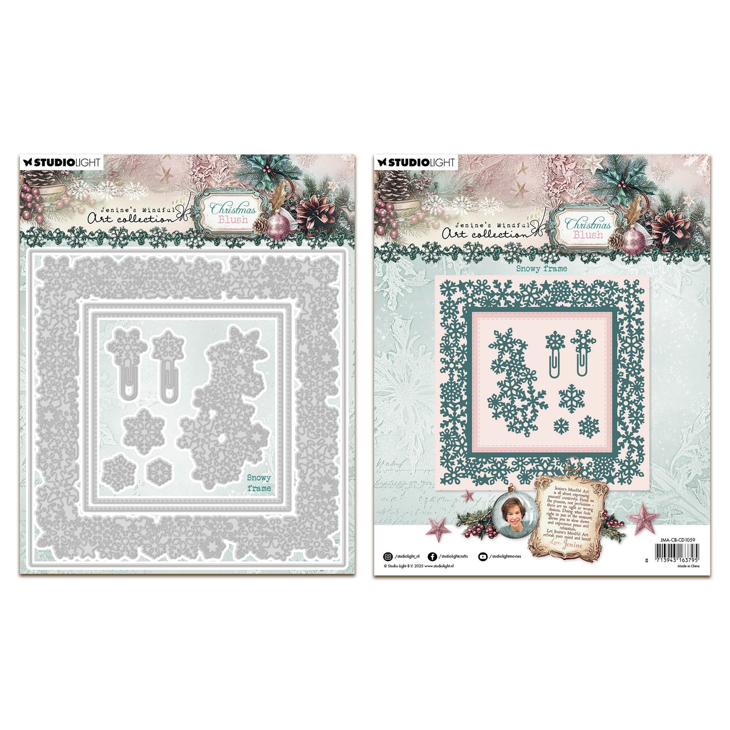 Studio Light Jenine's Mindful Art Christmas Blush - Cutting Die Snowy Frame