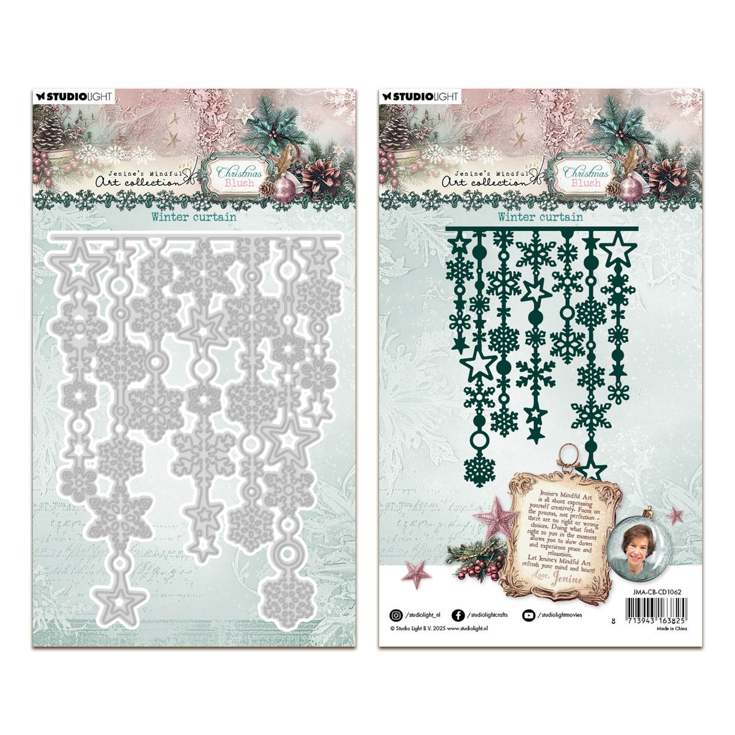 Studio Light Jenine's Mindful Art Christmas Blush - Cutting Die Winter Curtain