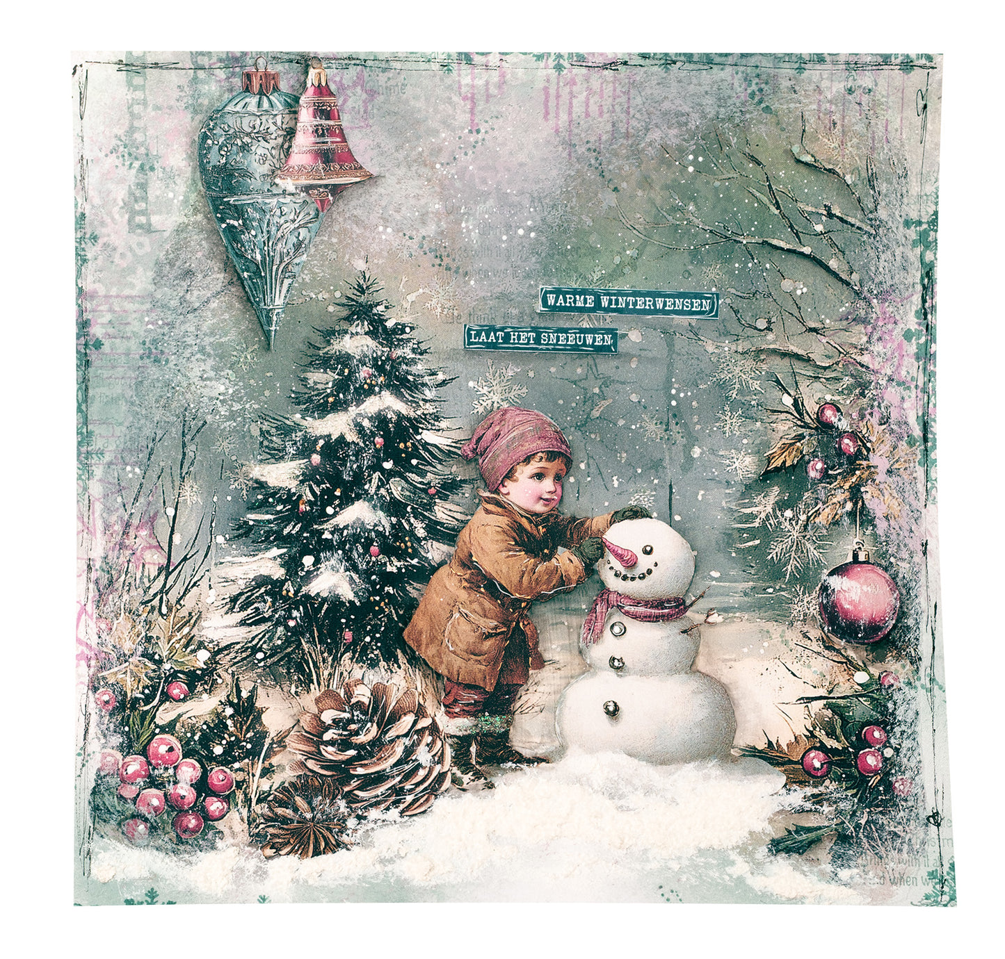 Studio Light Jenine's Mindful Art Christmas Blush - Collage Paper Pad Backgrounds & Elements