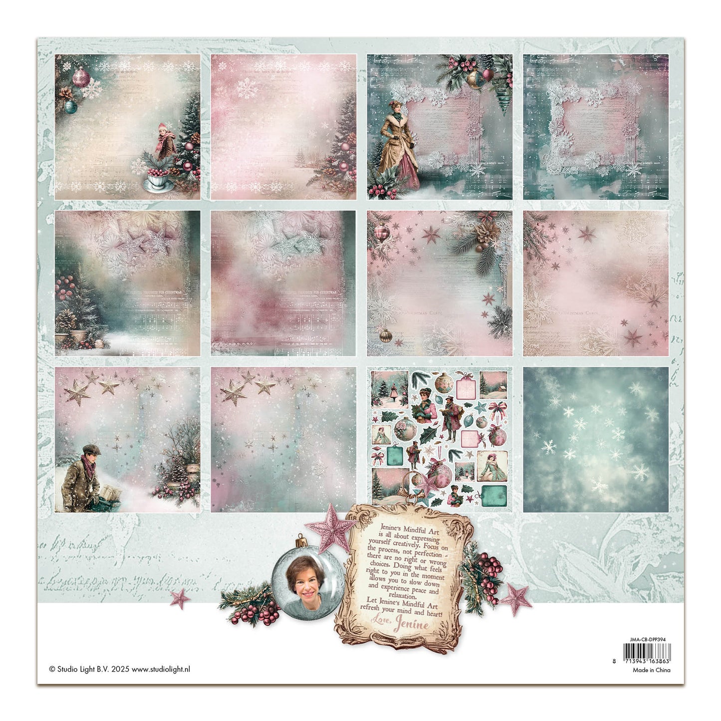 Studio Light Jenine's Mindful Art Christmas Blush - Designer Paper Pad Double-sided Scrapbooking