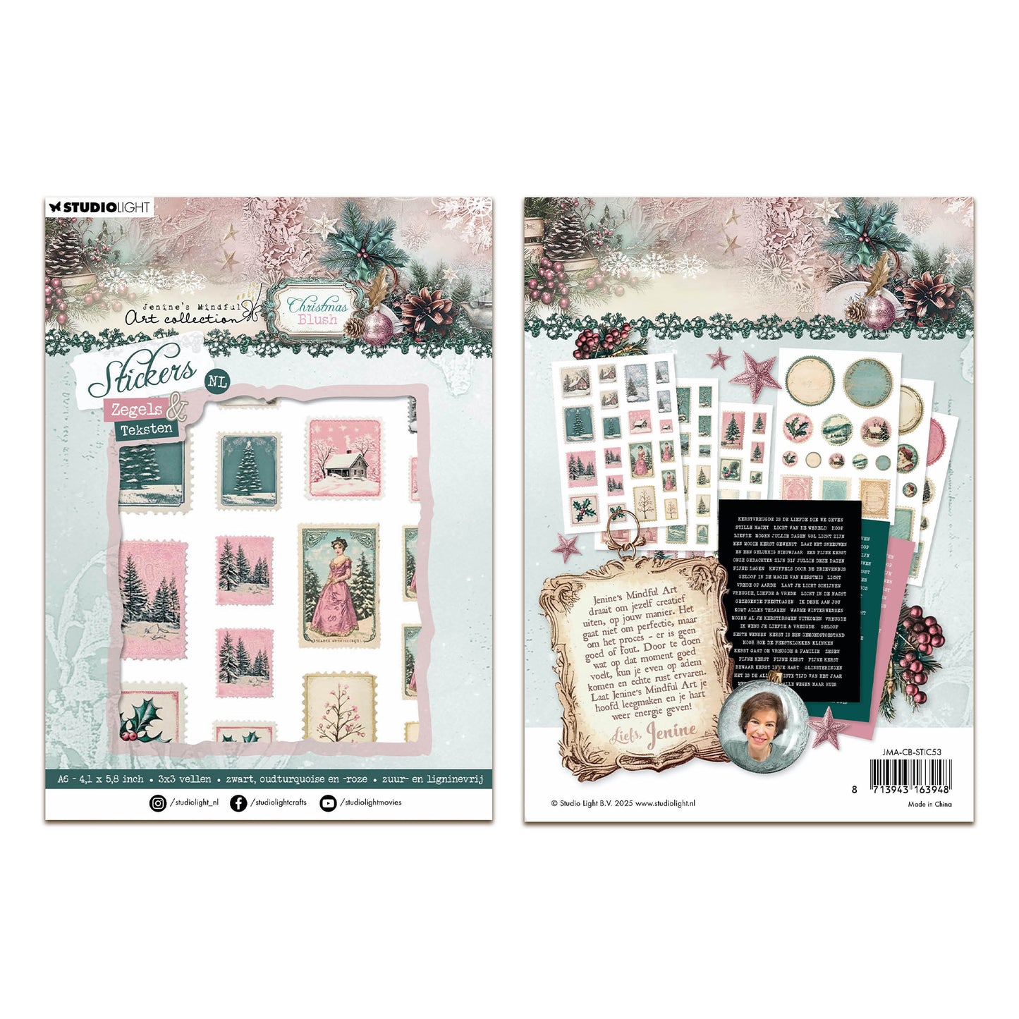 Studio Light Jenine's Mindful Art Christmas Blush - Sticker Sheets