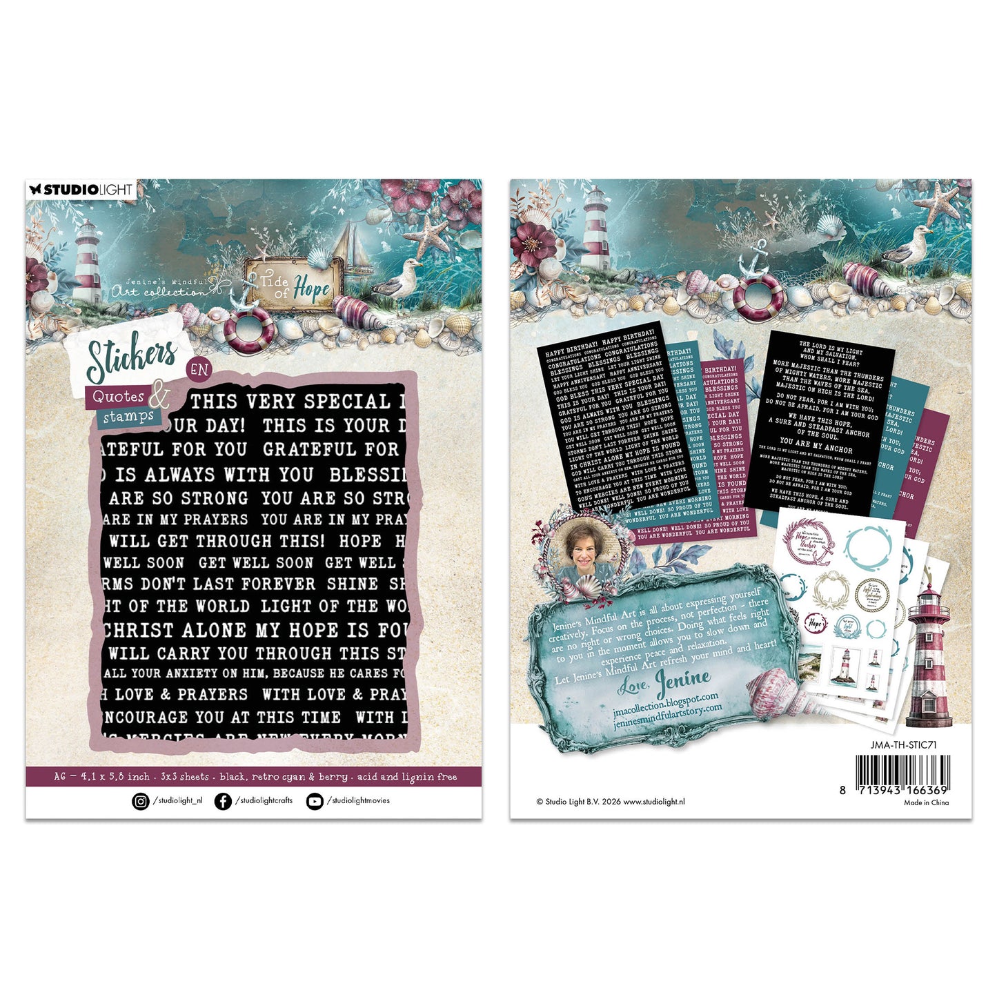 Studio Light JMA Sticker Sheets Stamps & Quotes Tide of Hope
