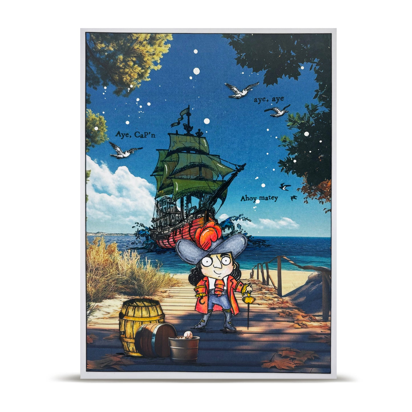 #1186 - A6 Stamp Set - Pelican Galleon
