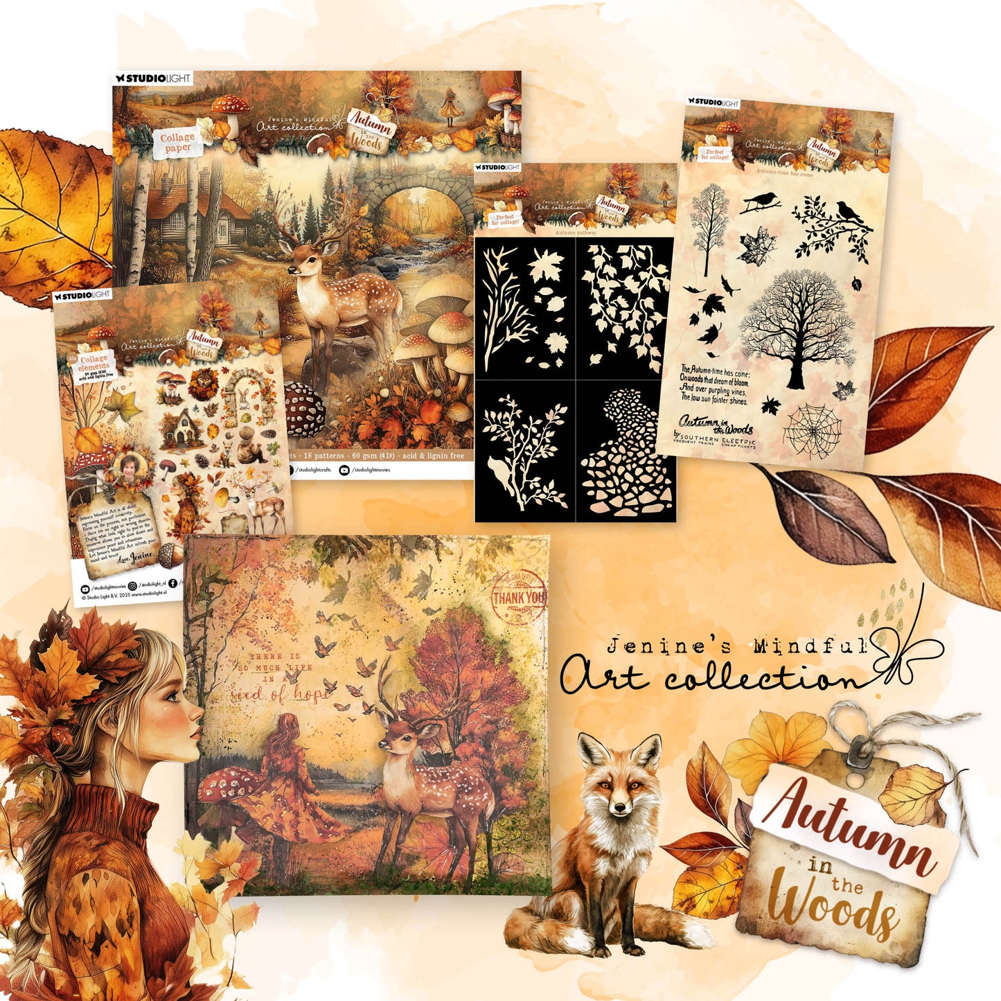 Studio Light Jenine's Mindful Art - Autumn In The Woods Complete Collection