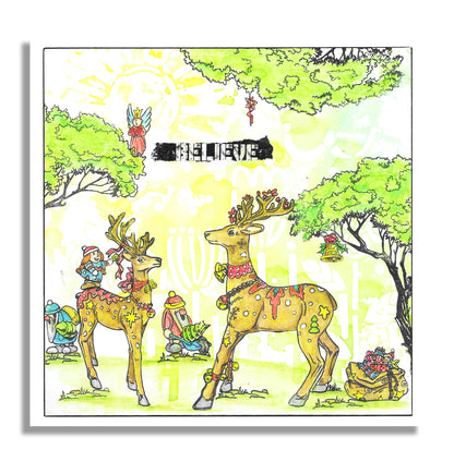 #1223 - A6 Stamp Set - Angelic Deer Guardians