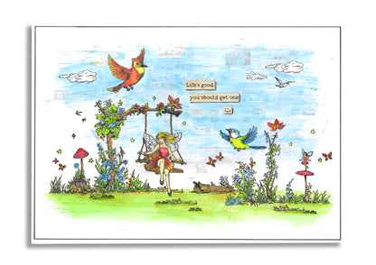 #1197 - A6 Stamp Set - Swing Garden