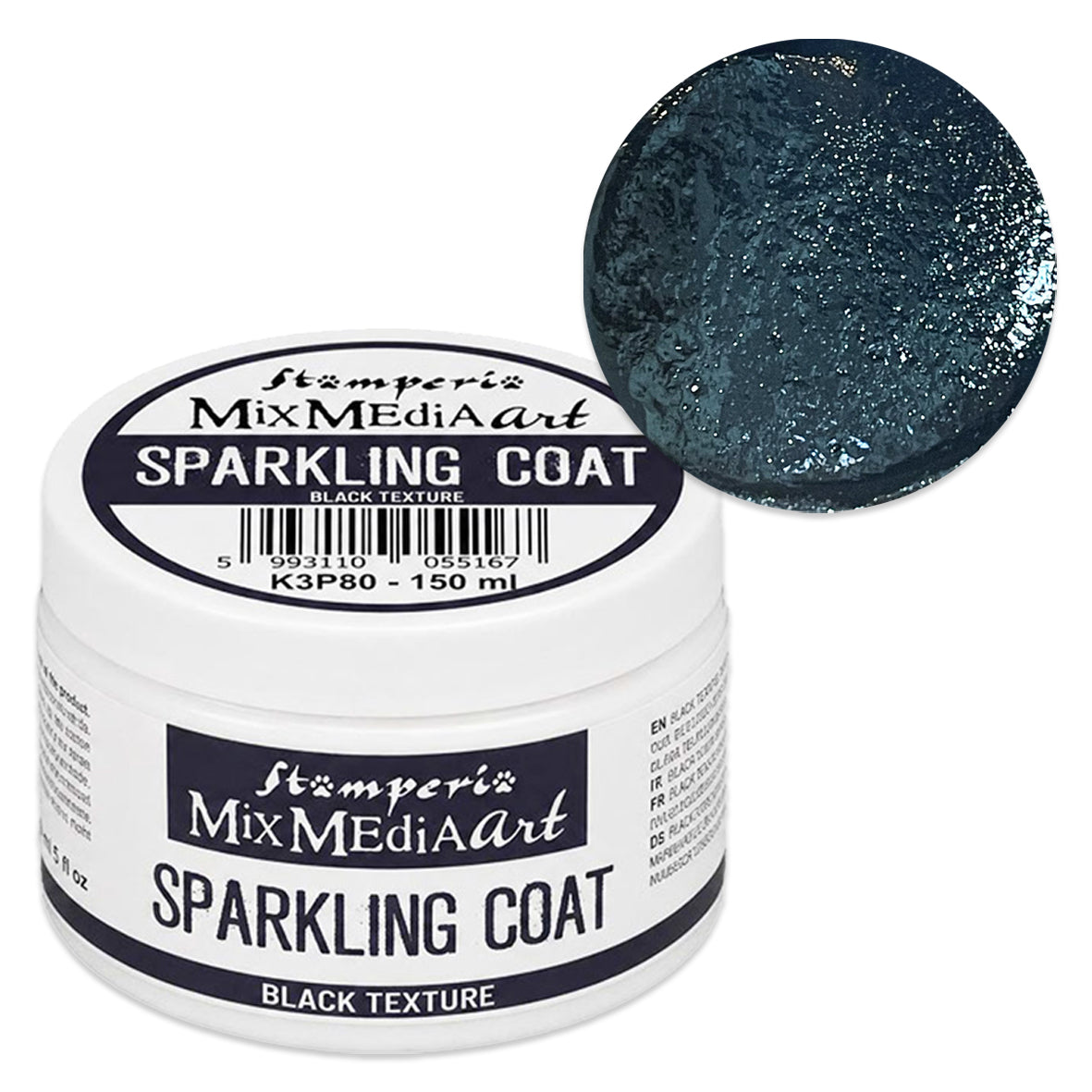 Stamperia Black Sparkling Coat 150ml