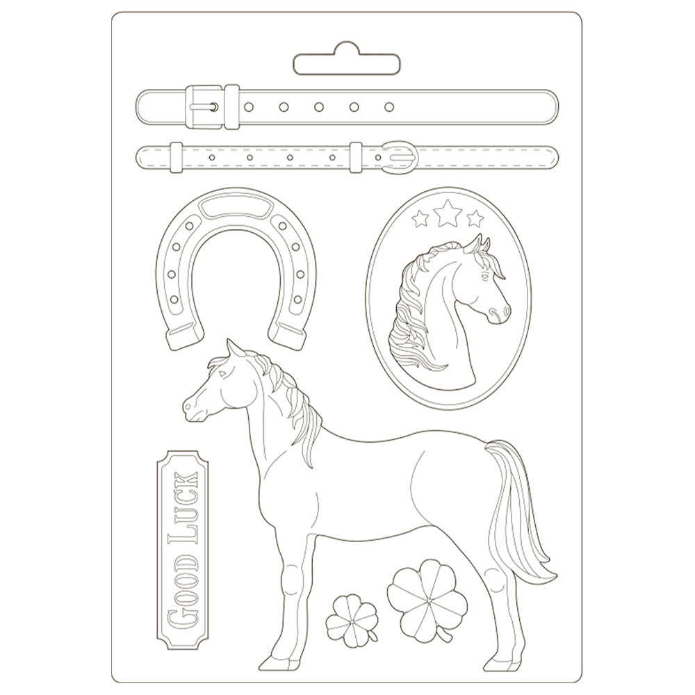 Stamperia Soft Mould A4 Romantic Horses Standing Horse