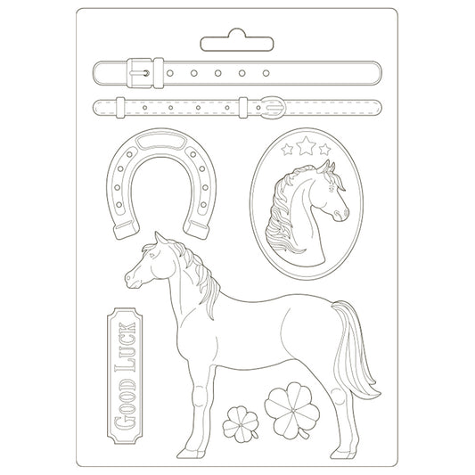 Stamperia Soft Mould A4 Romantic Horses Standing Horse