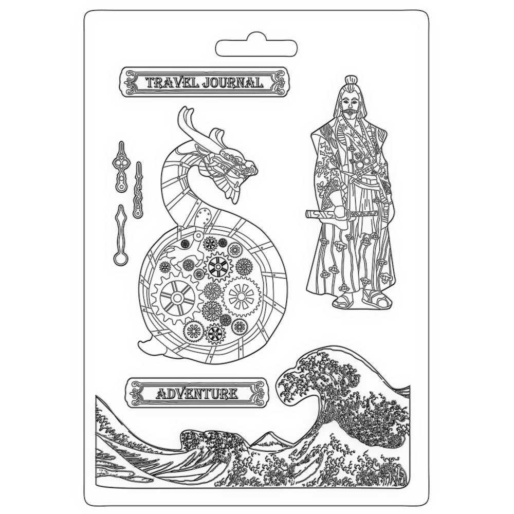 Stamperia Soft Mould A4 Sir Vagabond in Japan Dragon
